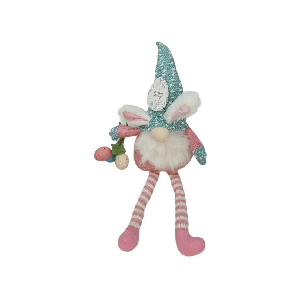 NEW Spring Easter Gnome Home Decor Shelf Sitter Plush-Knit Gnome & Easter Eggs